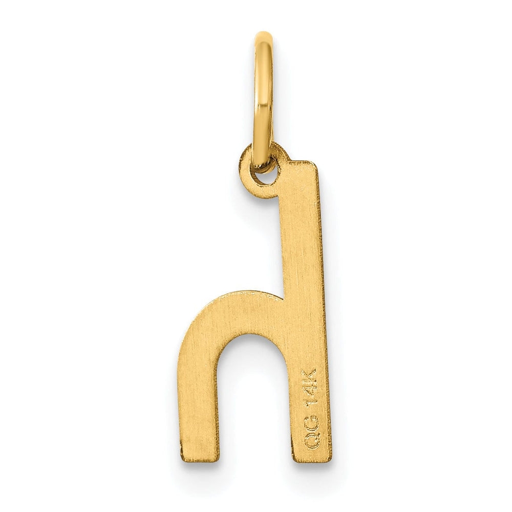 14K Yellow Gold Lower Case Letter H Initial Charm