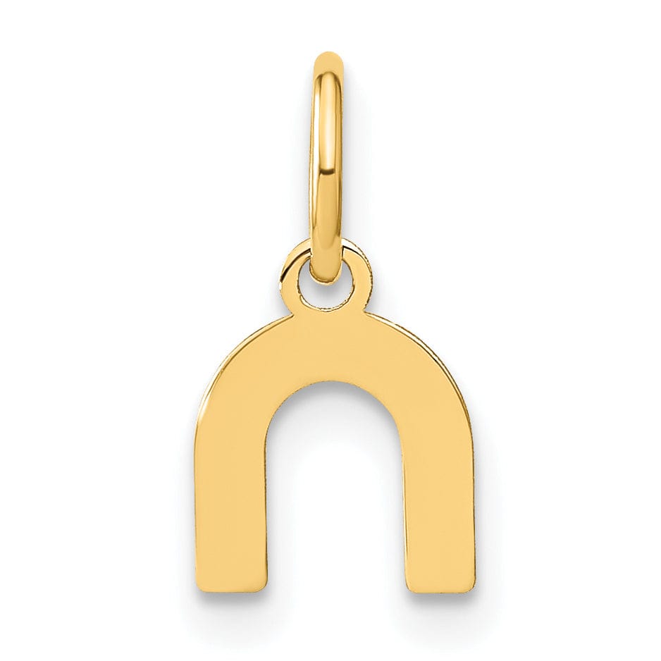 14K Yellow Gold Lower Case Letter N Initial Charm