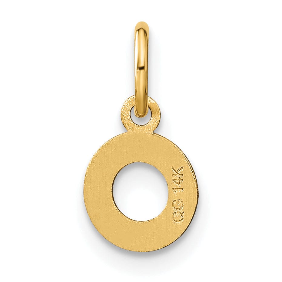 14K Yellow Gold Lower Case Letter O Initial Charm