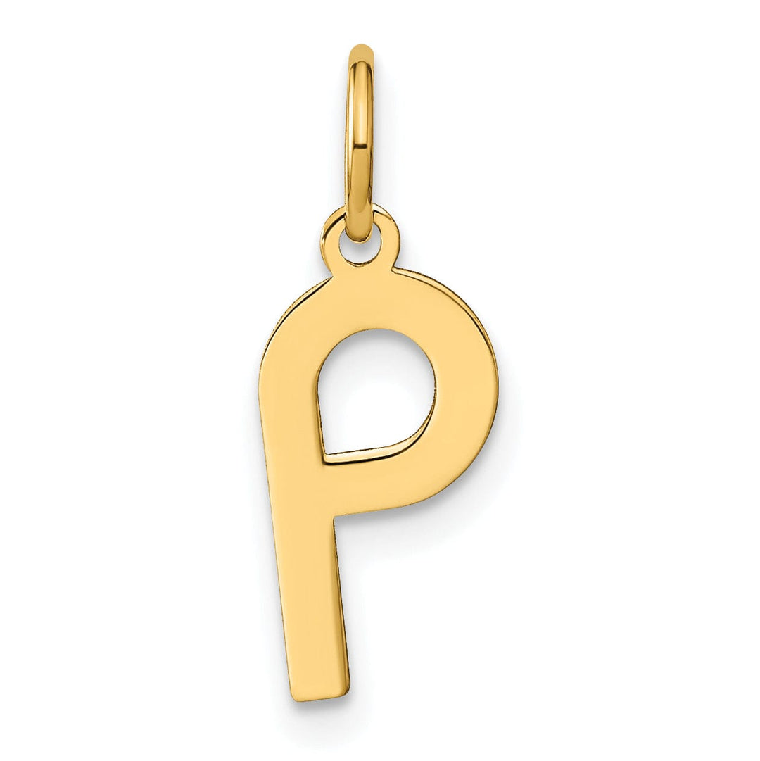 14K Yellow Gold Lower Case Letter P Initial Charm
