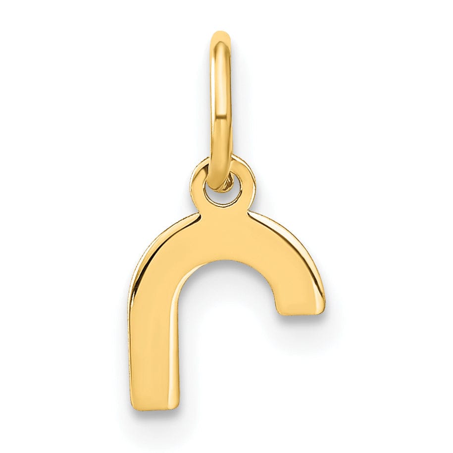 14K Yellow Gold Lower Case Letter R Initial Charm