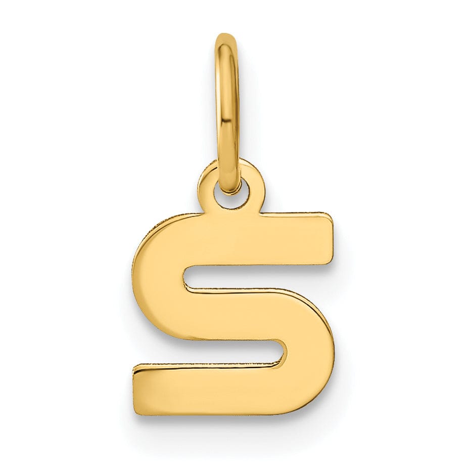 14K Yellow Gold Lower Case Letter S Initial Charm