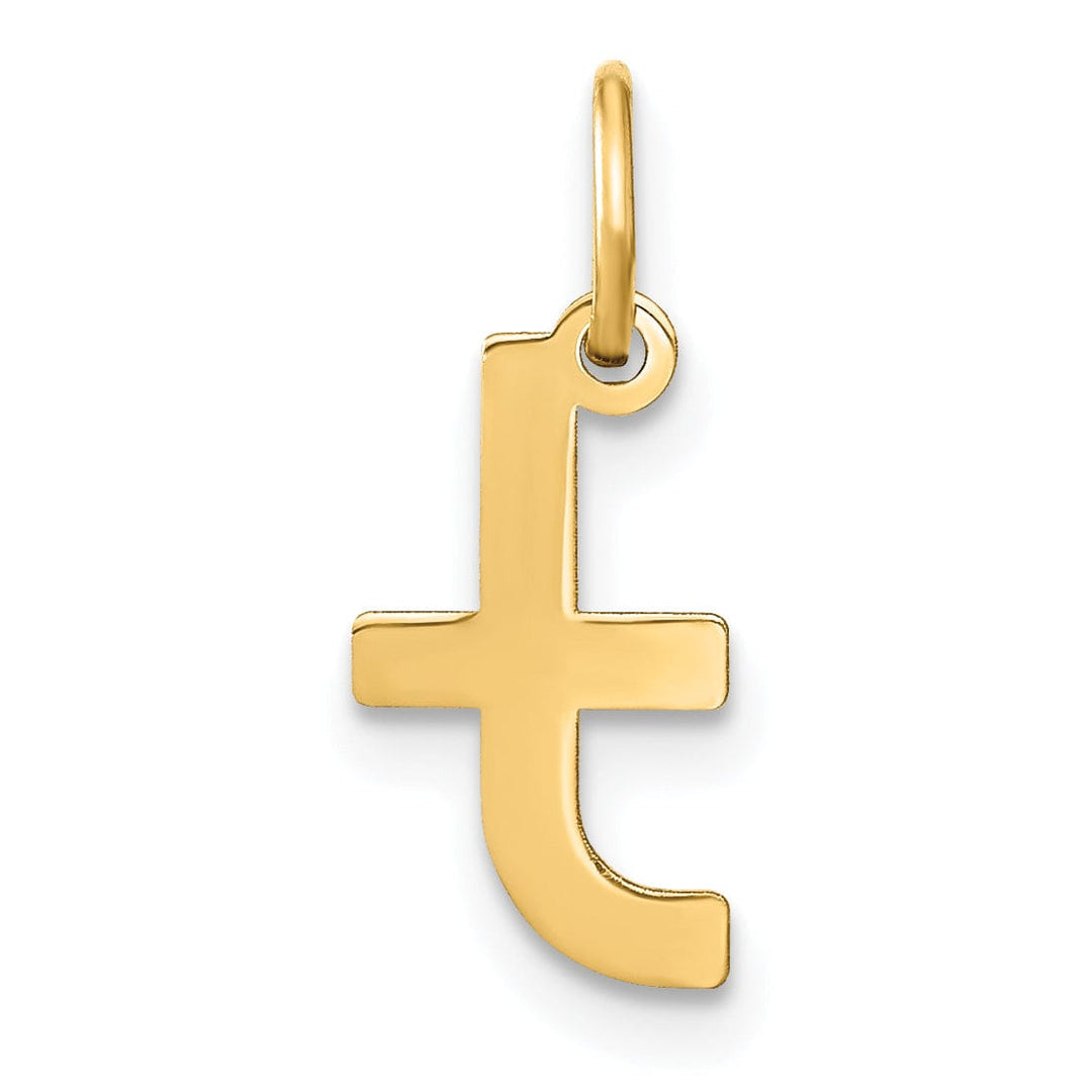 14K Yellow Gold Lower Case Letter T Initial Charm