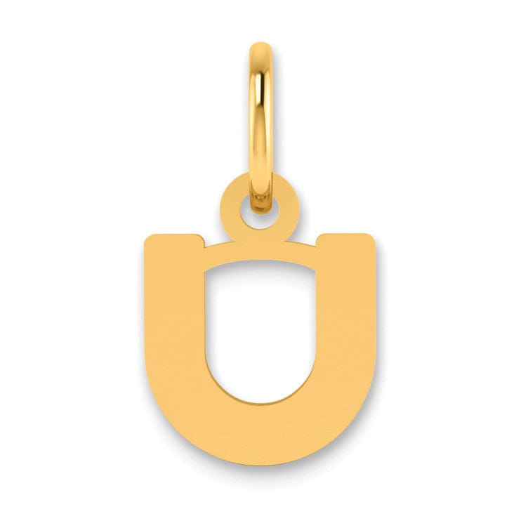 14K Yellow Gold Lower Case Letter U Initial Charm