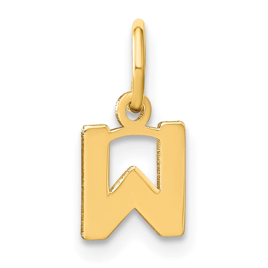 14K Yellow Gold Lower Case Letter W Initial Charm