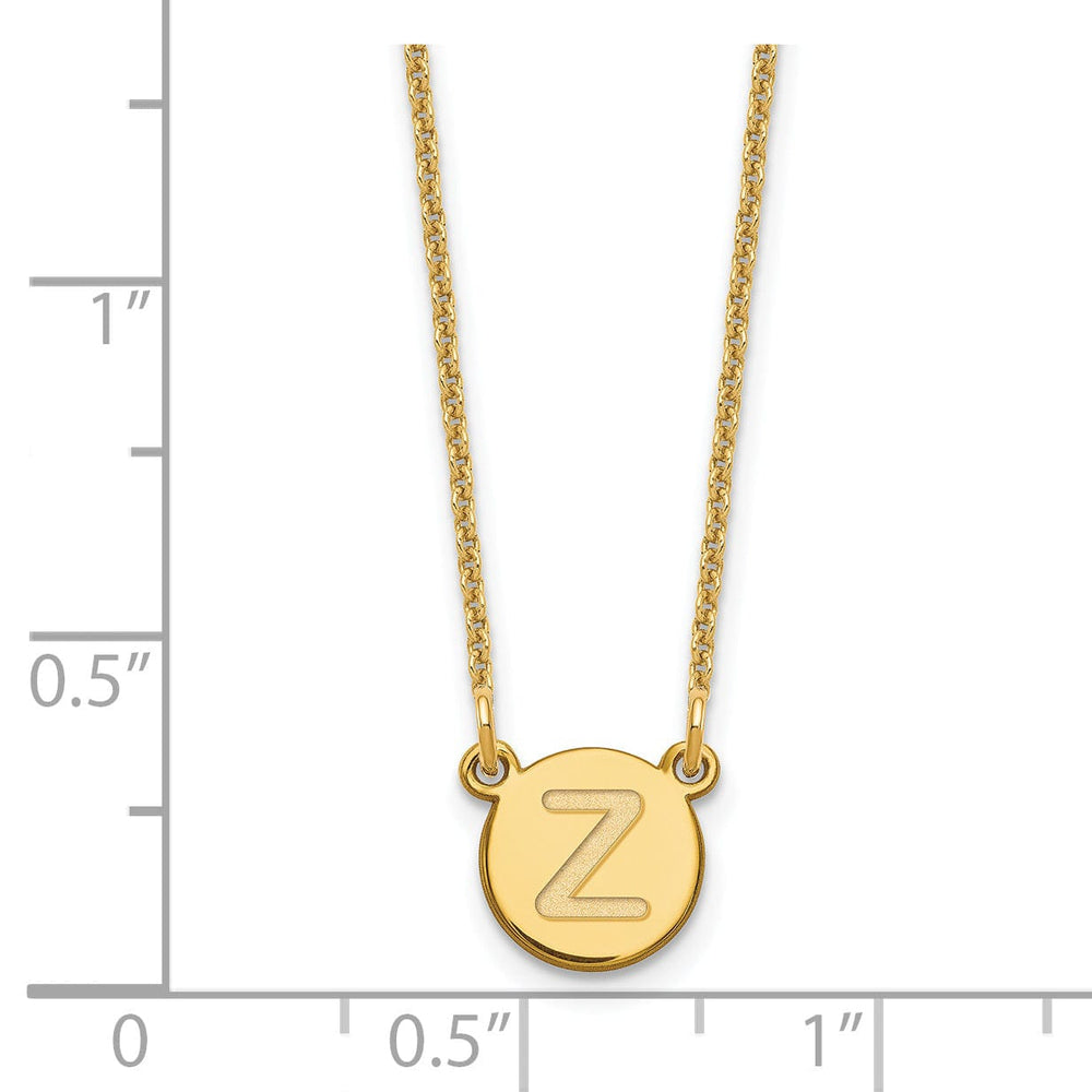 14k Yellow Gold Tiny Cut Out Block Letter Z Design Initial Pendant and