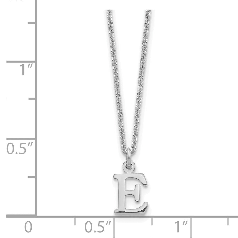 14k White Gold Tiny Cut Out Block Letter F Initial Pendant and Necklace