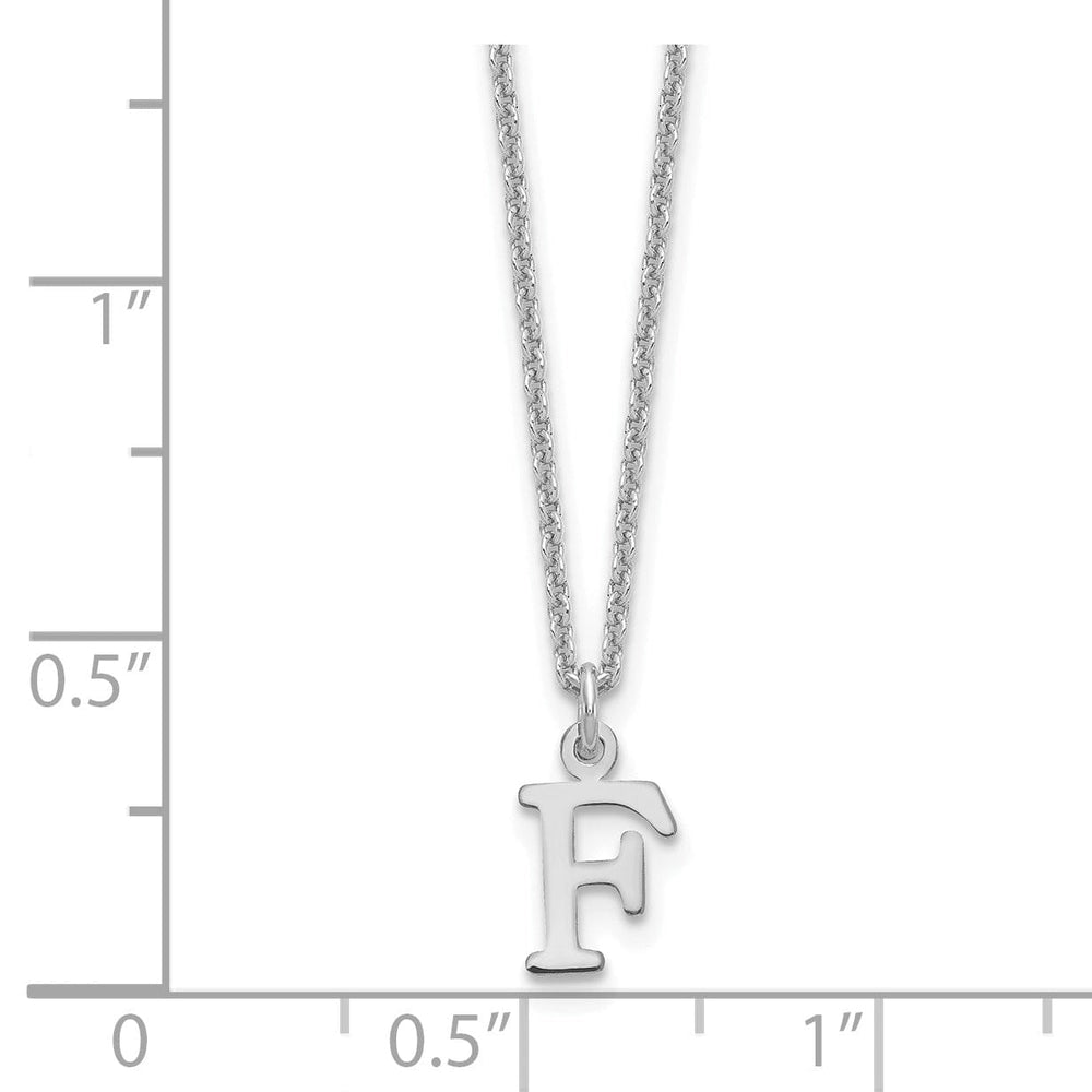 14k White Gold Tiny Cut Out Block Letter G Initial Pendant and Necklace