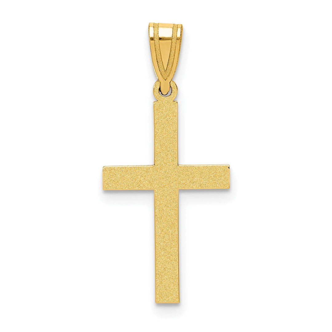 14k Yellow Gold Polished Cross Pendant