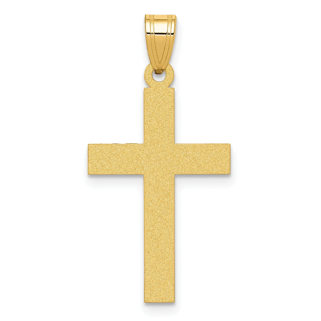 14k Yellow Gold Polished Cross Pendant