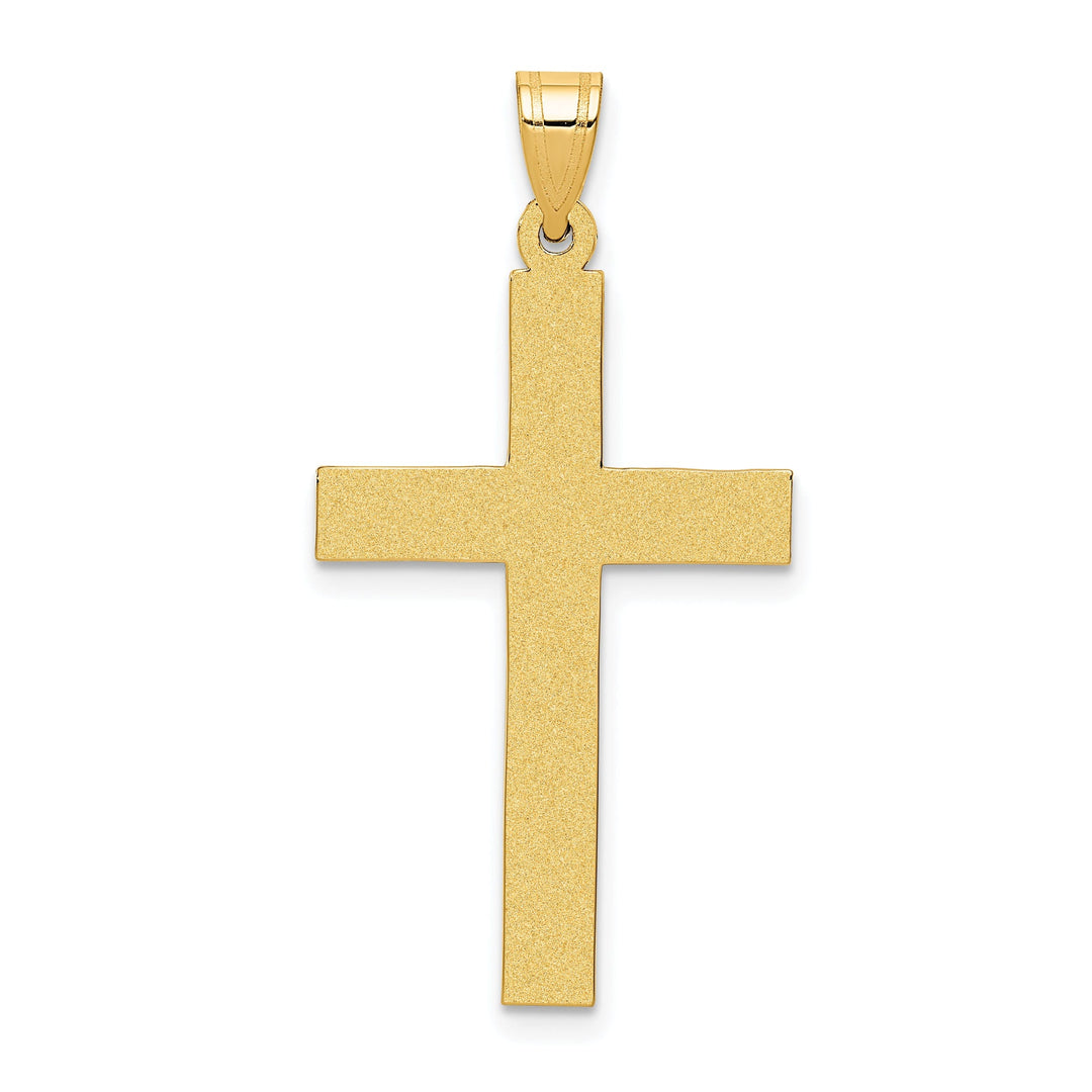 14k Yellow Gold Polished Cross Pendant