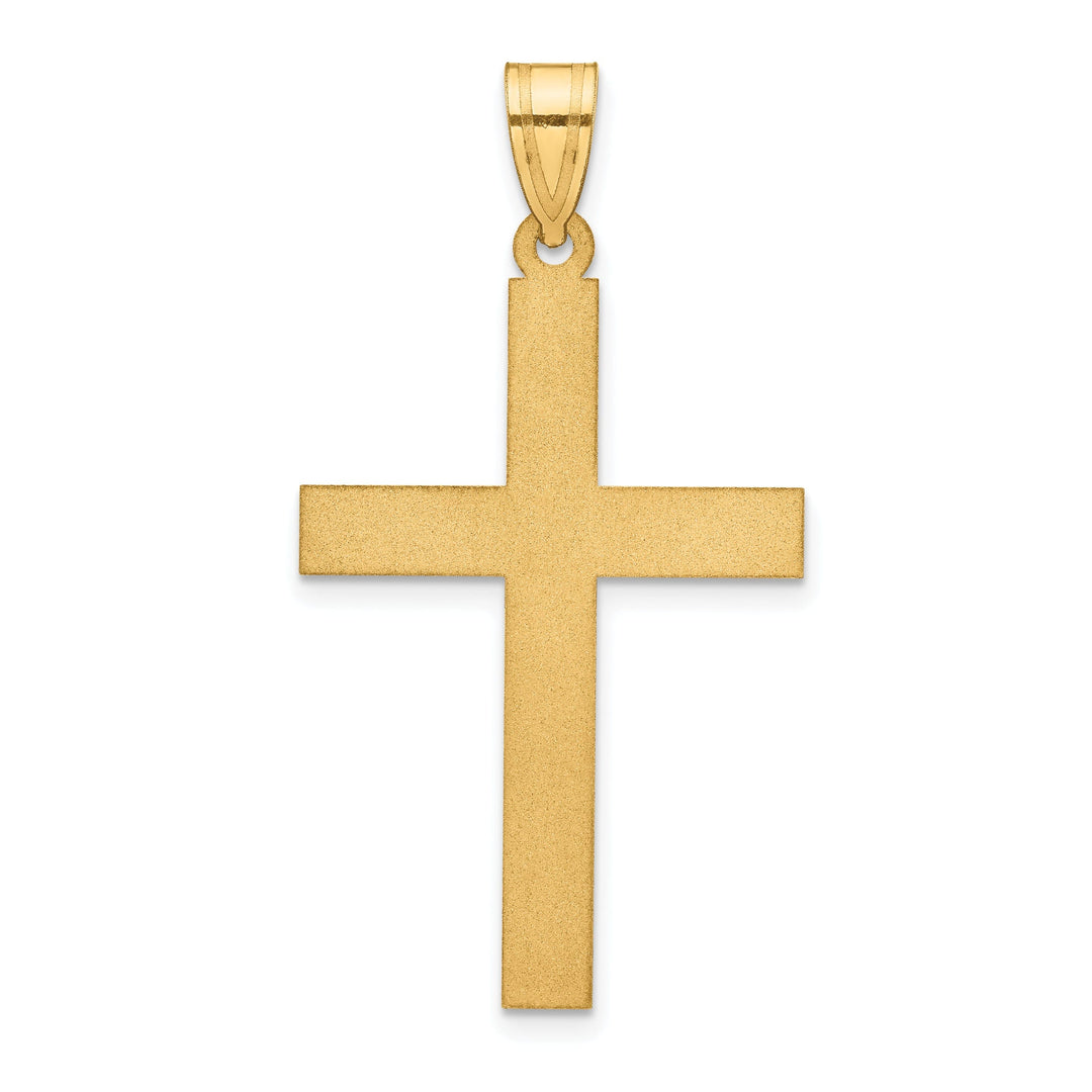 14k Yellow Gold Polished Cross Pendant