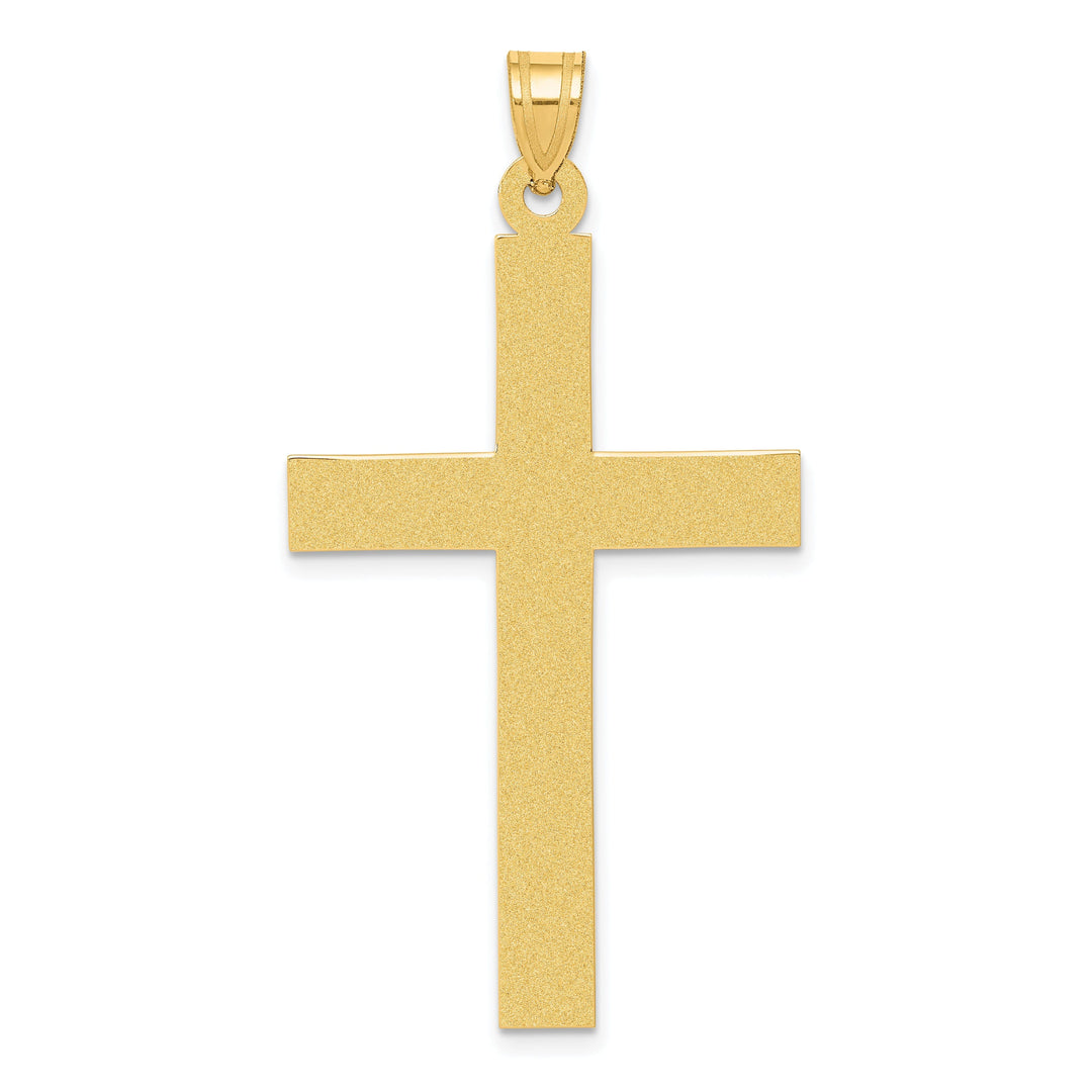 14k Yellow Gold Polished Cross Pendant