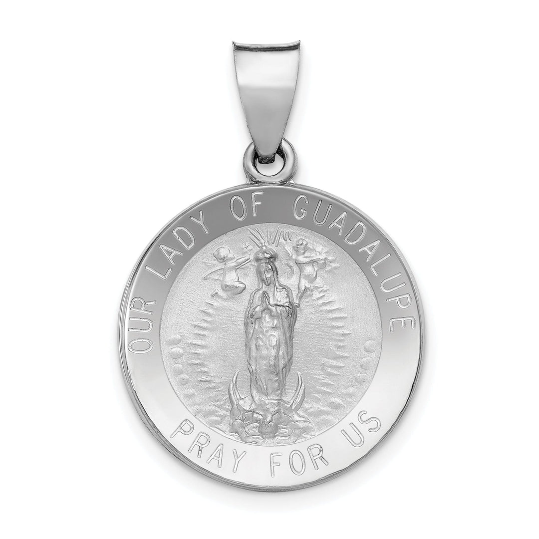 14k White Gold Lady of Guadalupe Medal