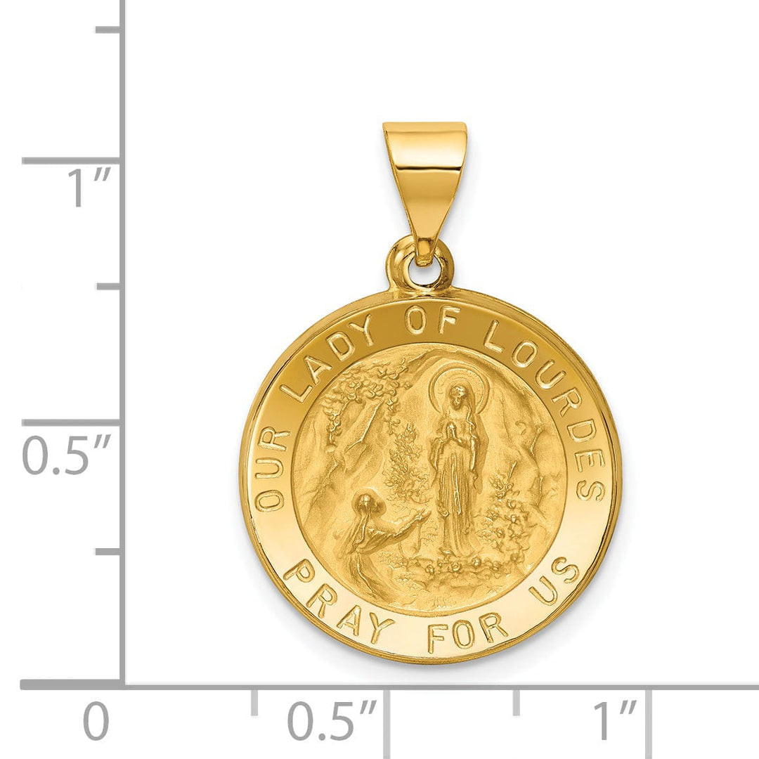 14k Yellow Gold Our Lady of Lourdes Medal Pendant