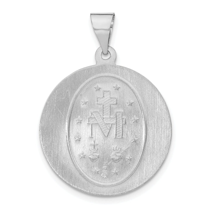 14k White Gold Miraculous Medal Pendant