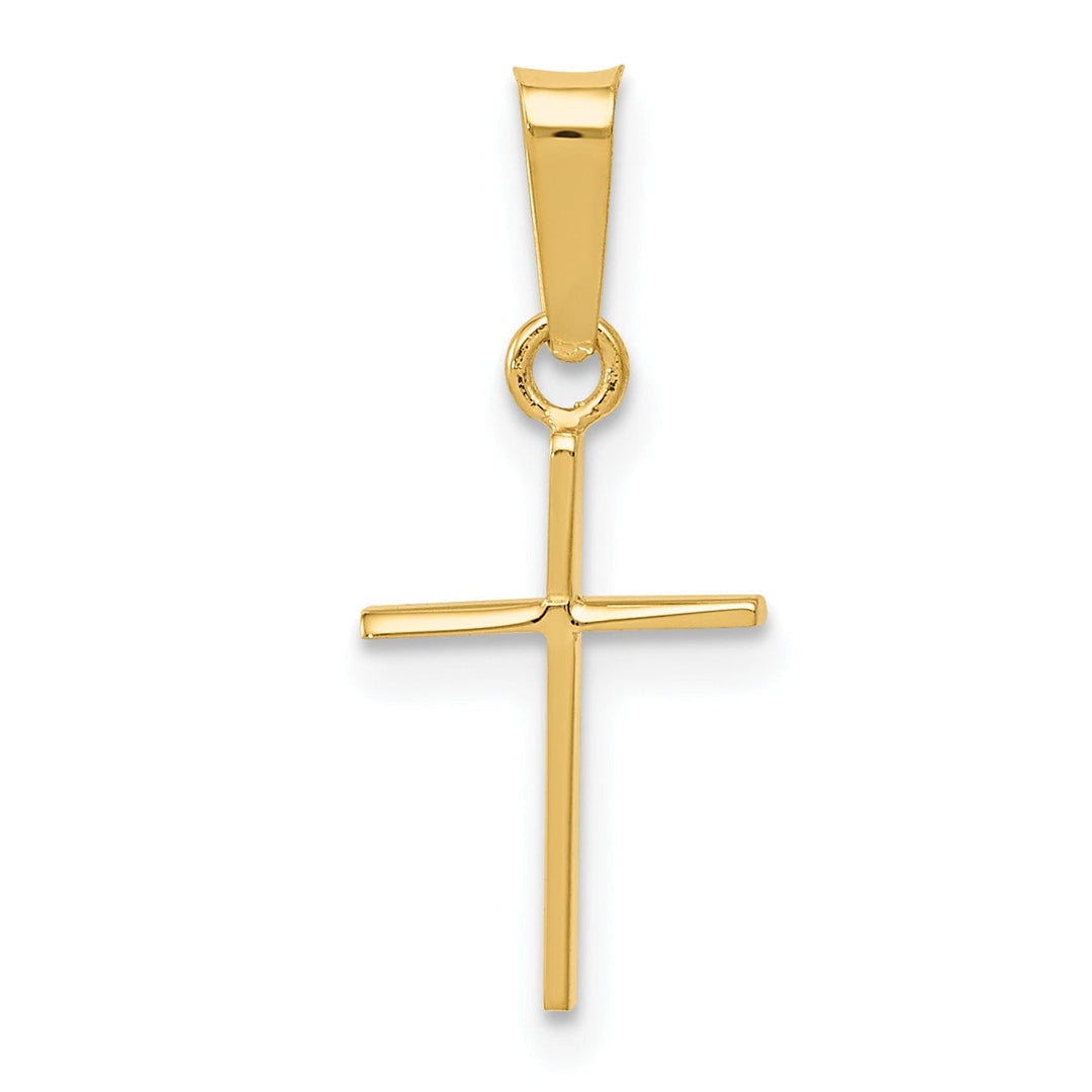 14k Yellow Gold Polished Cross Pendant