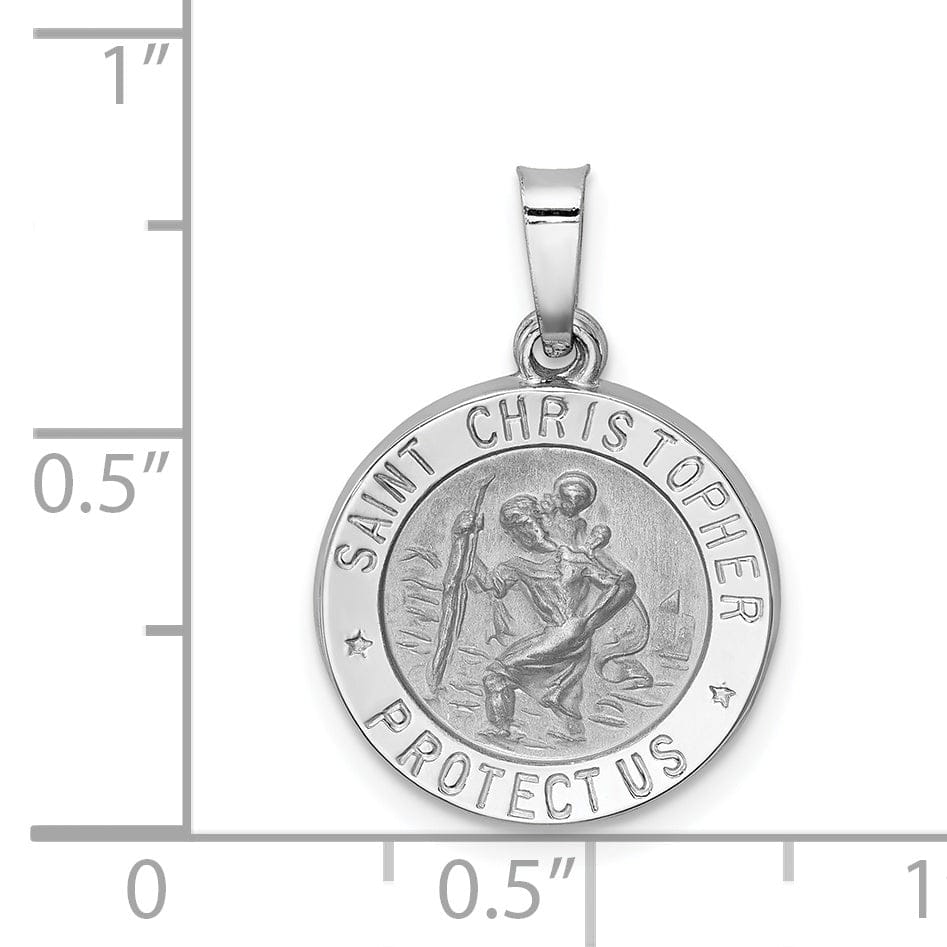 14k White Gold Saint Christopher Medal Pendant