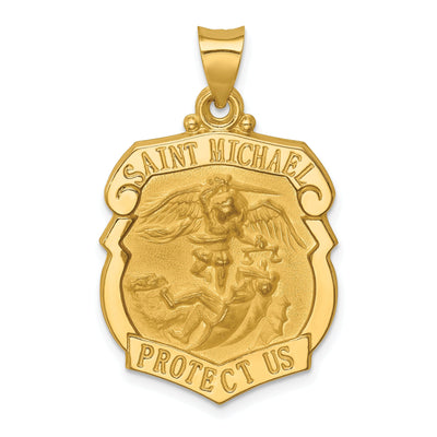 14k Yellow Gold Saint Michael Badge Medal