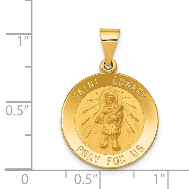 14k Yellow Gold Saint Edward Medal Pendant