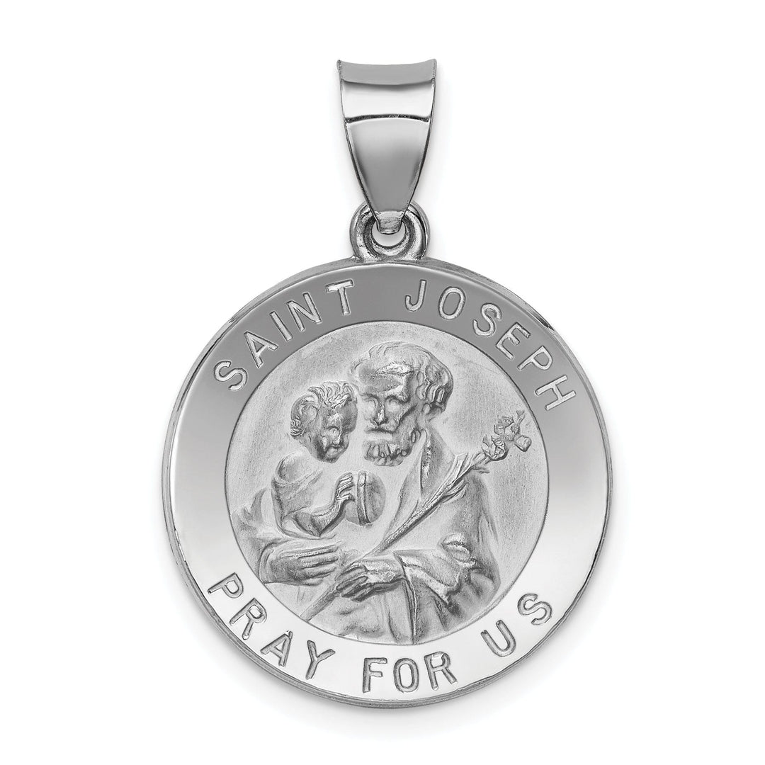 14k White Gold Saint Joseph Medal Pendant
