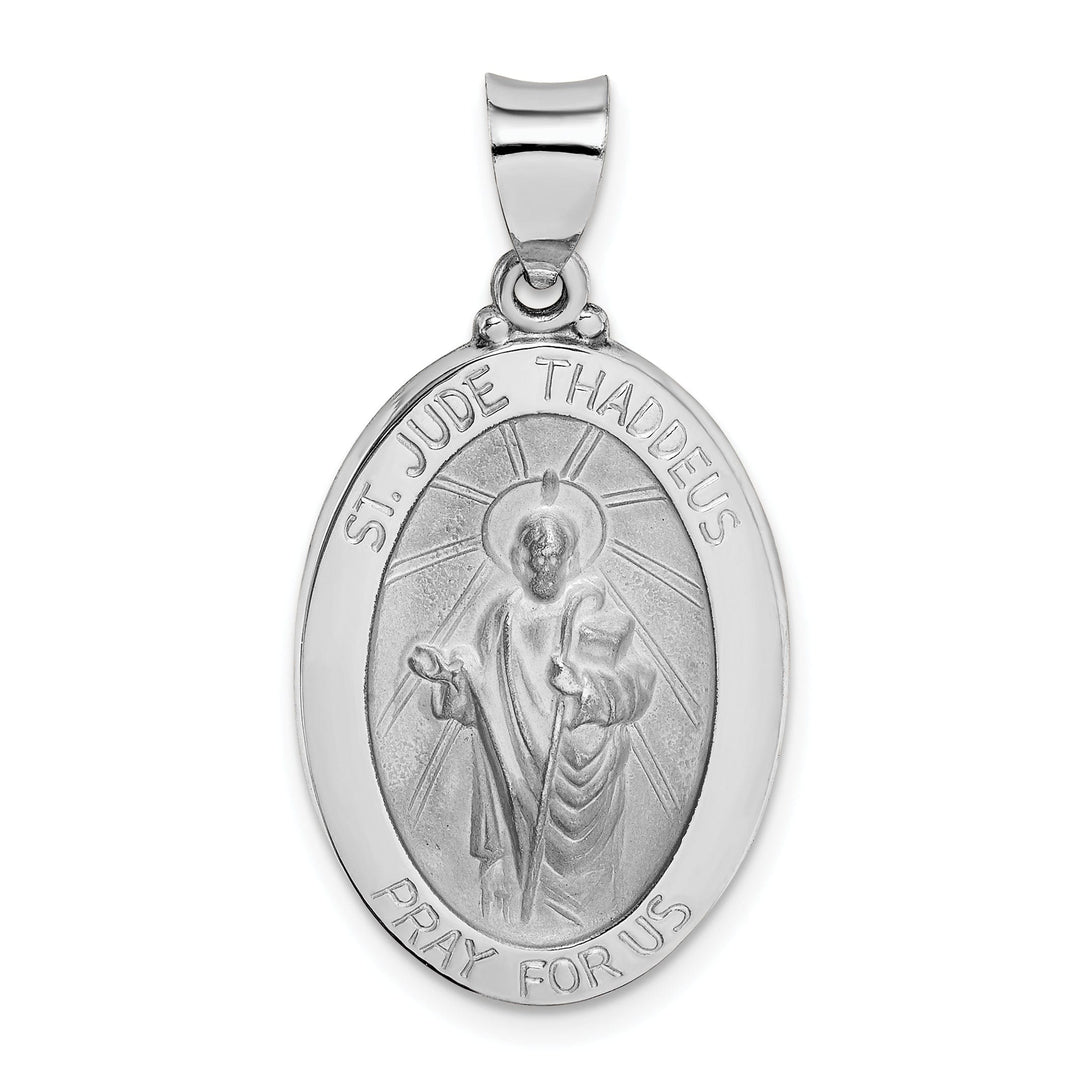 14k White Gold Saint Jude Thaddeus Medal Pendant