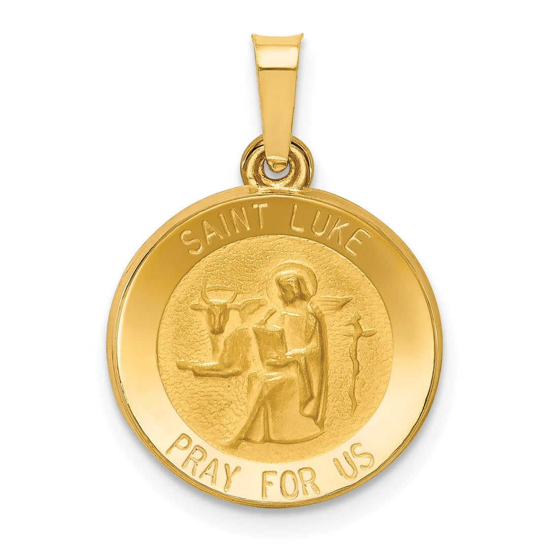 14k Yellow Gold Saint Luke Medal Pendant