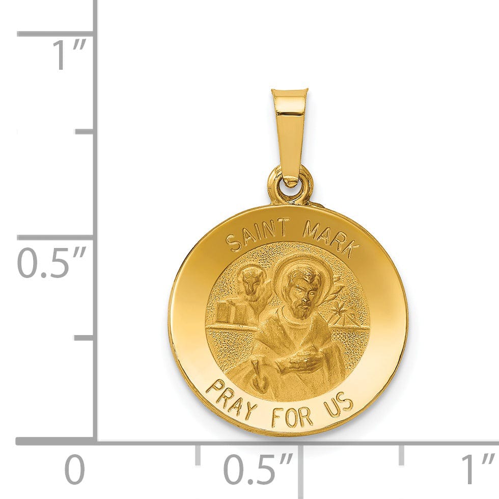 14k Yellow Gold Saint Mark Medal Pendant