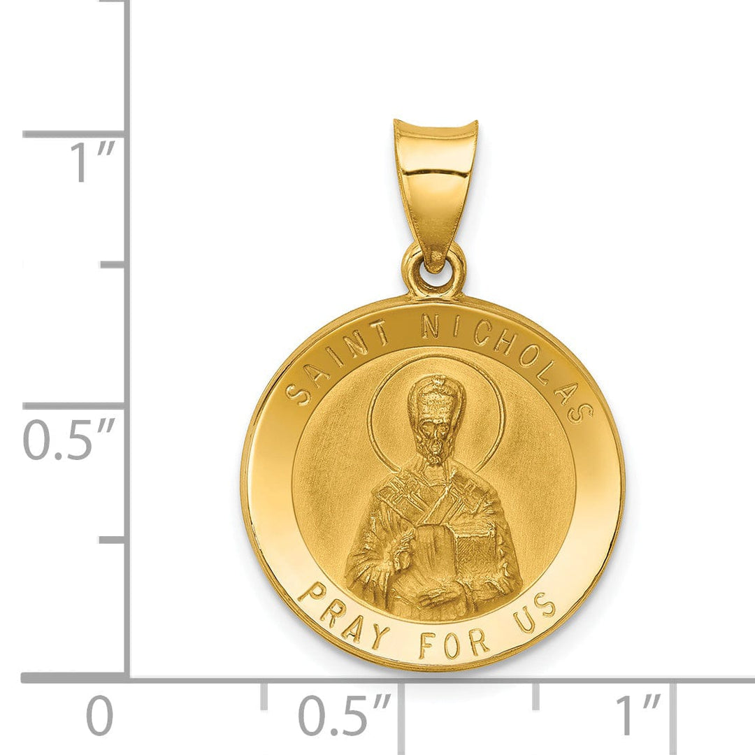 14k Yellow Gold Saint Nicholas Medal Pendant