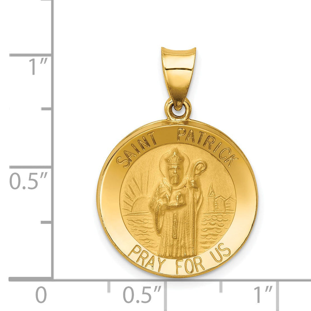 14k Yellow Gold Saint Patrick Medal Pendant