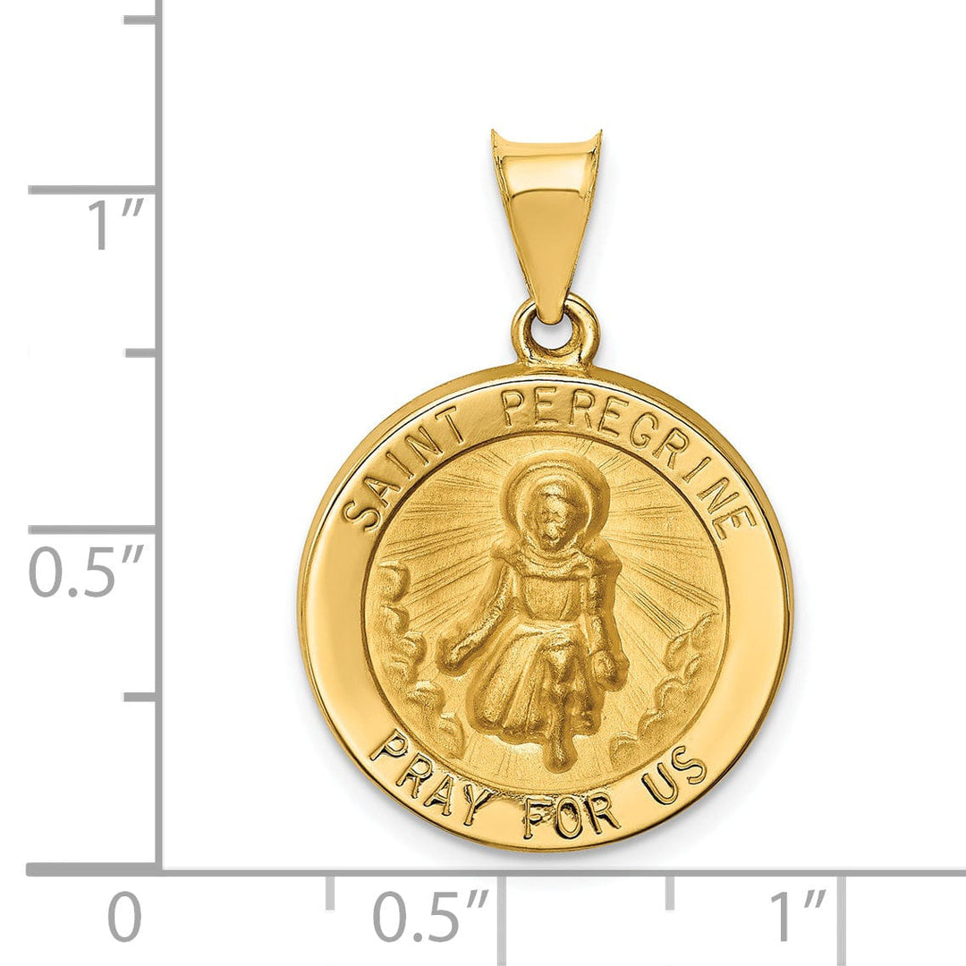 14k Yellow Gold Saint Peregrine Medal Pendant