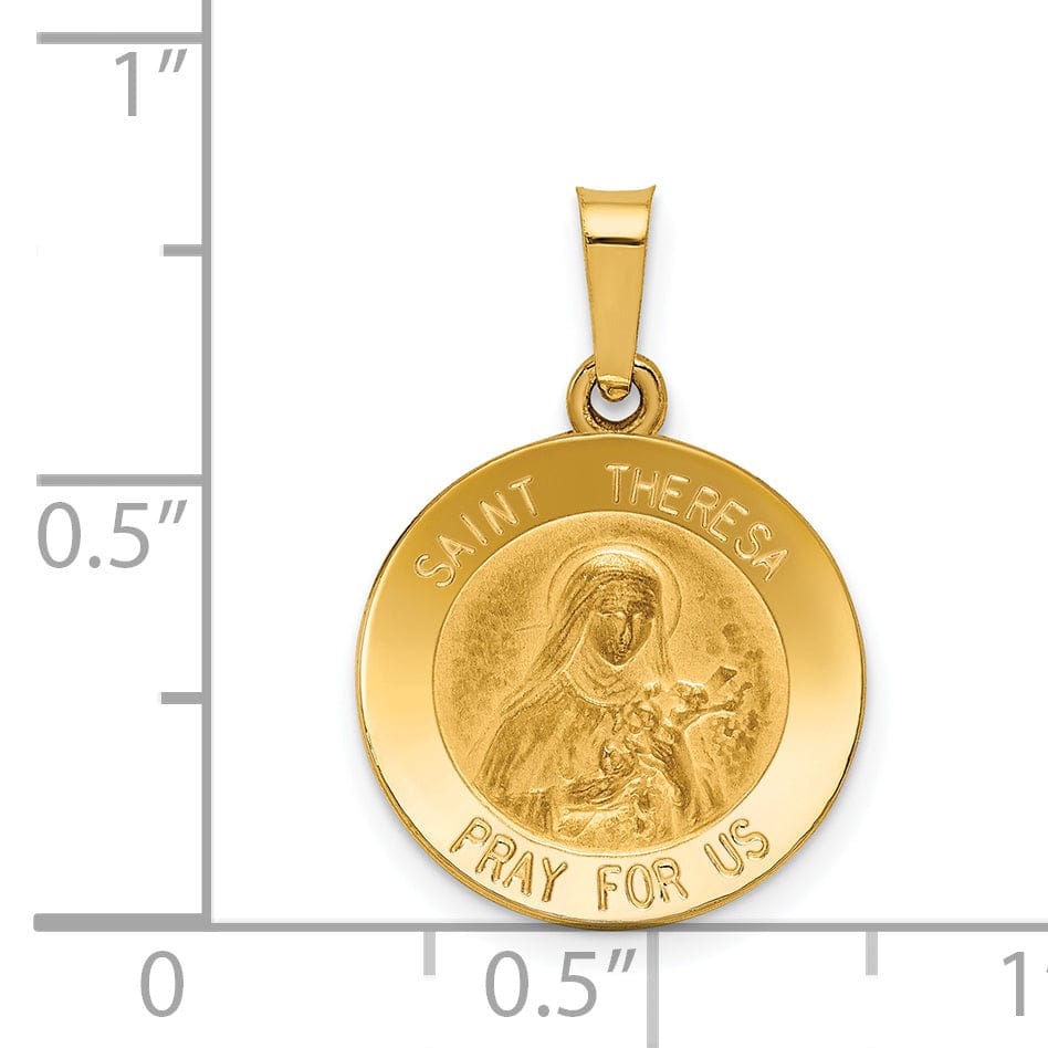 14k Yellow Gold Saint Theresa Medal Pendant
