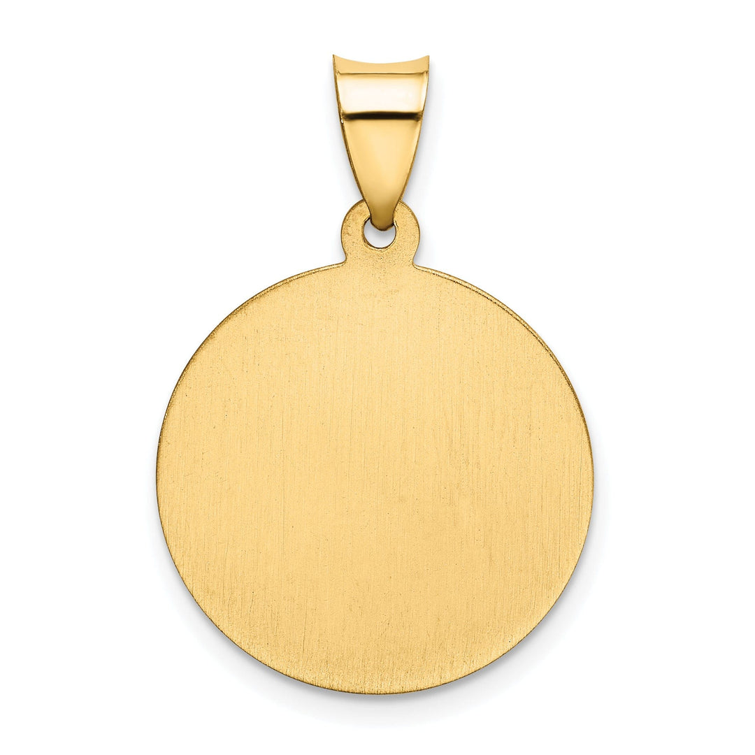 14k Yellow Gold Polish Satin Finish First Holy Communion Medal Pendant