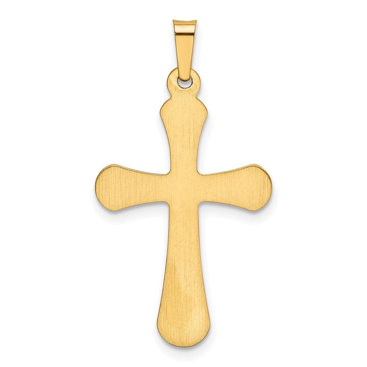 14k Yellow Gold Polished Rounded Cross Pendant