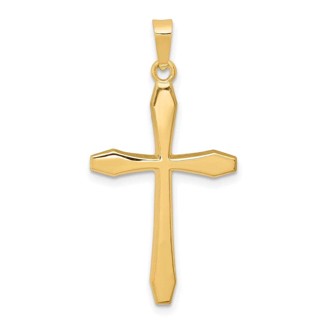 14k Yellow Gold Polished Finish Cross Pendant