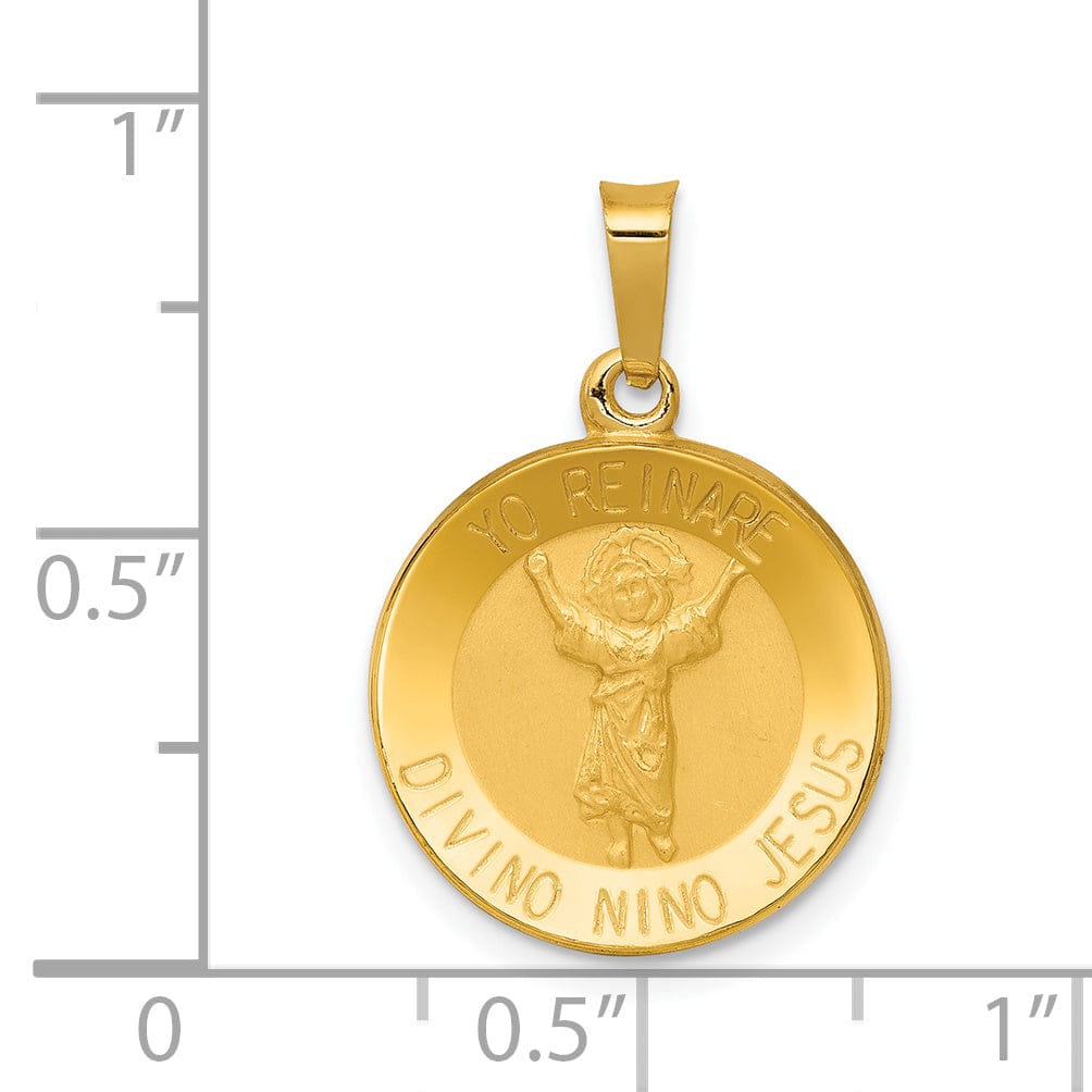 14k Yellow Gold Divino Nino Medal Pendant