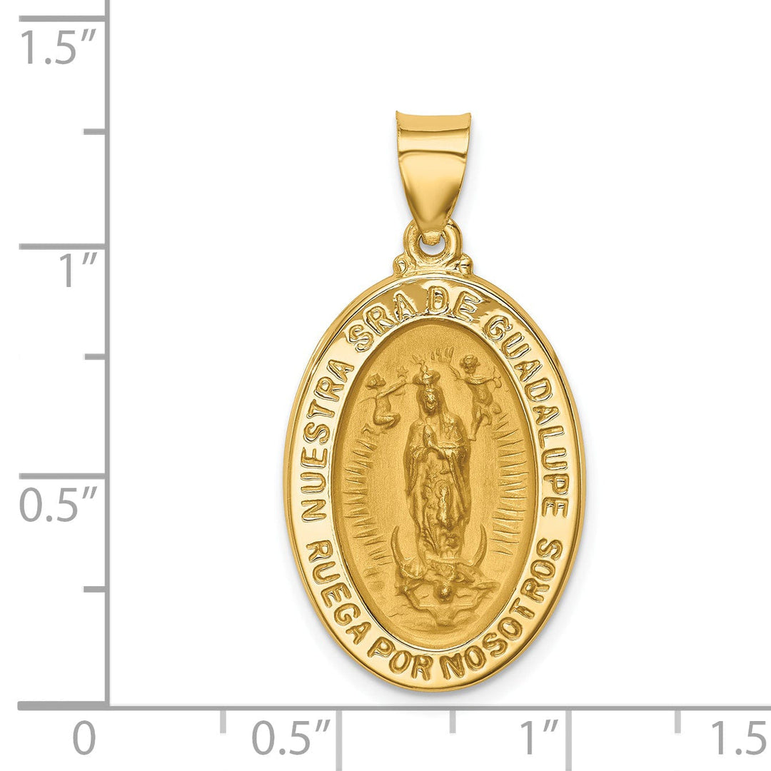 14k Yellow Gold Spanish Lady of Guadalupe Medal