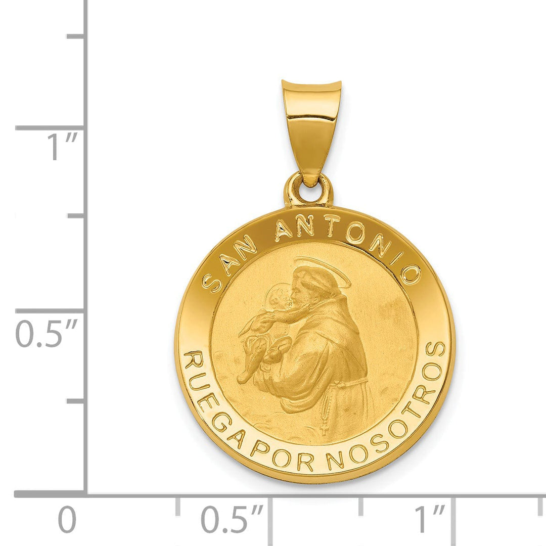 14k Yellow Gold Spanish Saint Anthony Medal