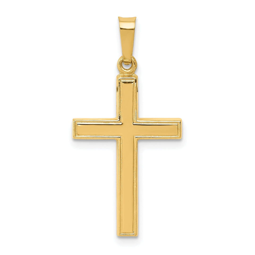 14k Yellow Gold Hollow Cross Pendant