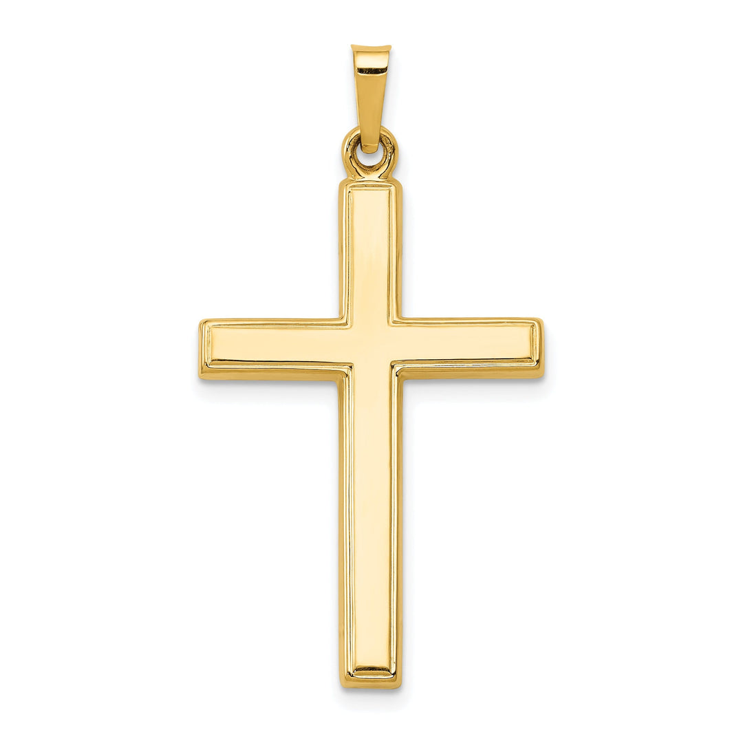 14k Yellow Gold Hollow Cross Pendant