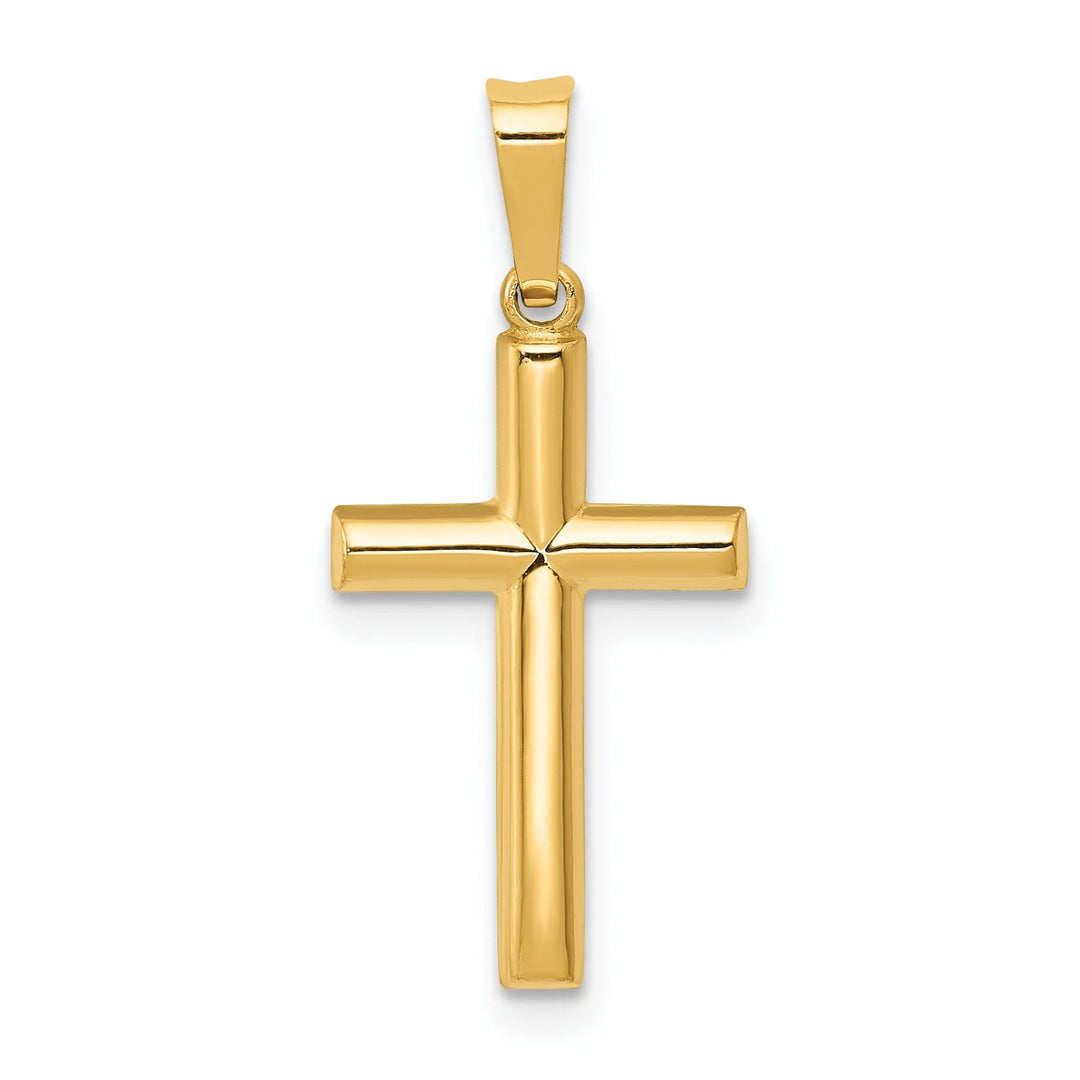 14k Yellow Gold Hollow Cross Pendant