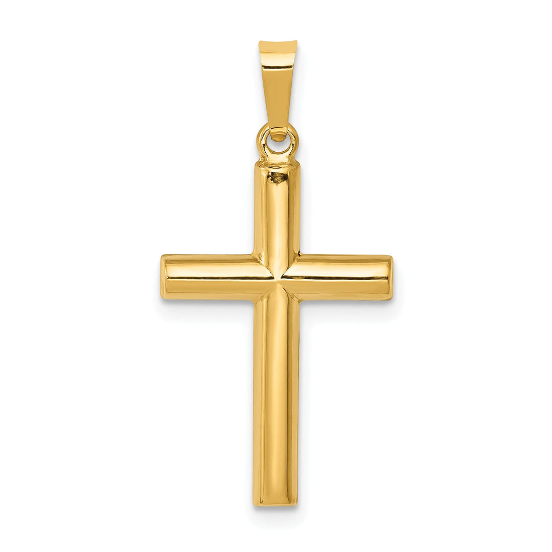 14k Yellow Gold Hollow Cross Pendant