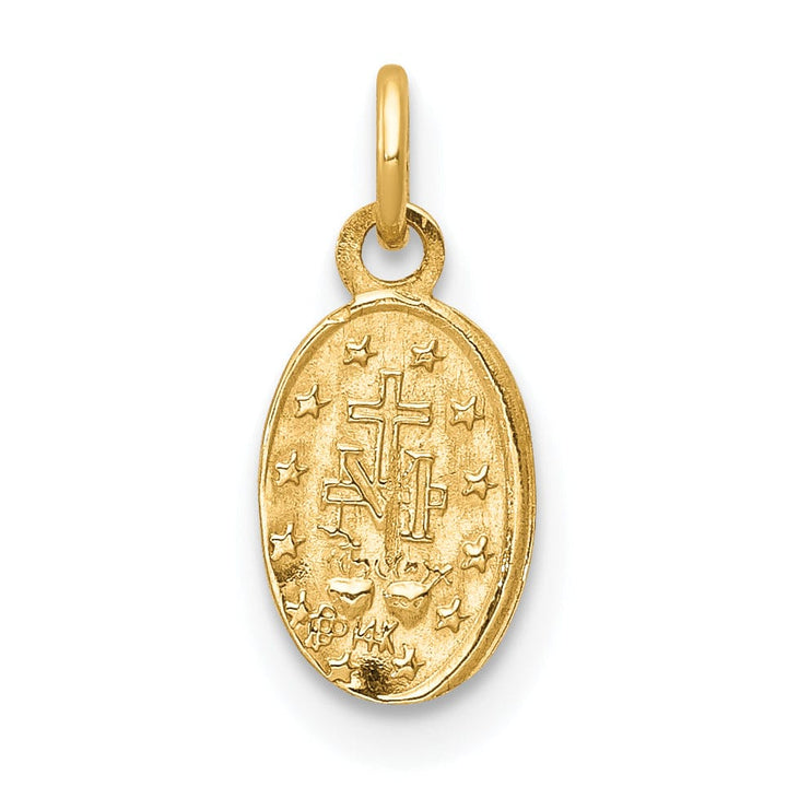 14k Yellow Gold Miraculous Medal Charm Pendant