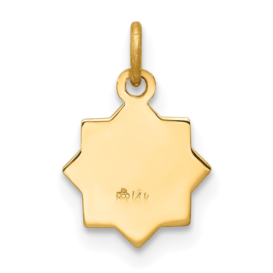 14k Yellow Gold Blessed Mary Pendant