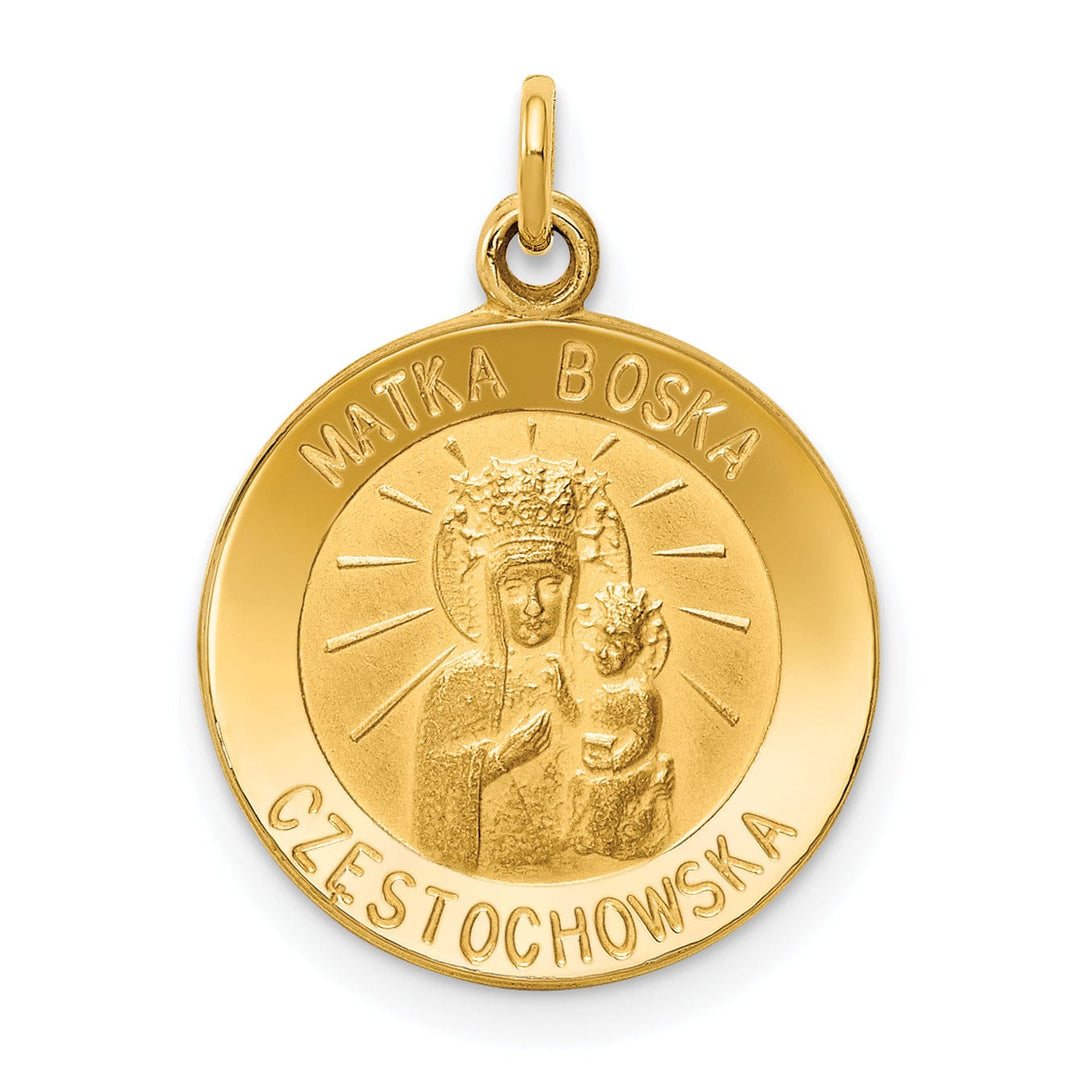 14k Yellow Gold Matka Boska Medal