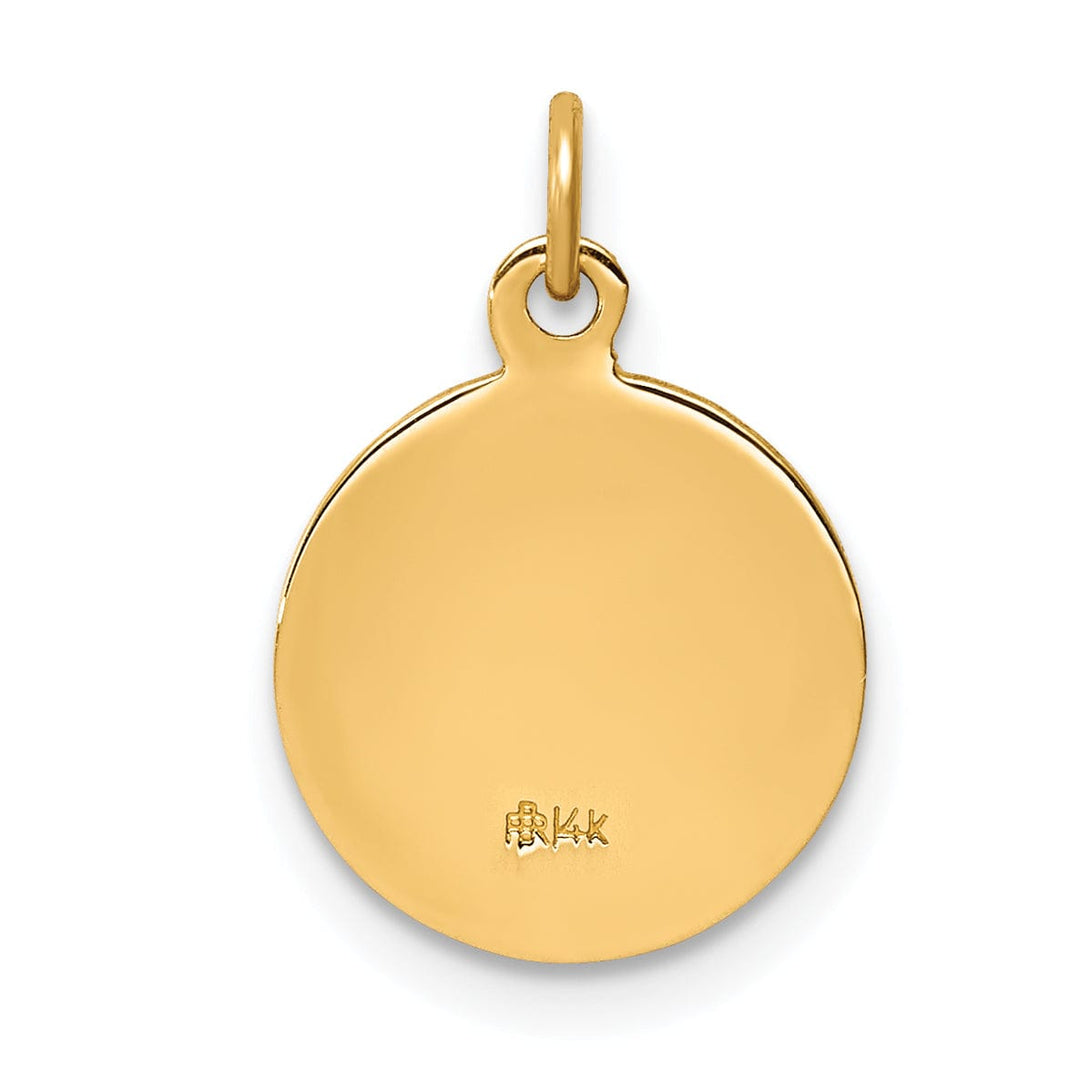 14k Yellow Gold Confirmation Medal Pendant.