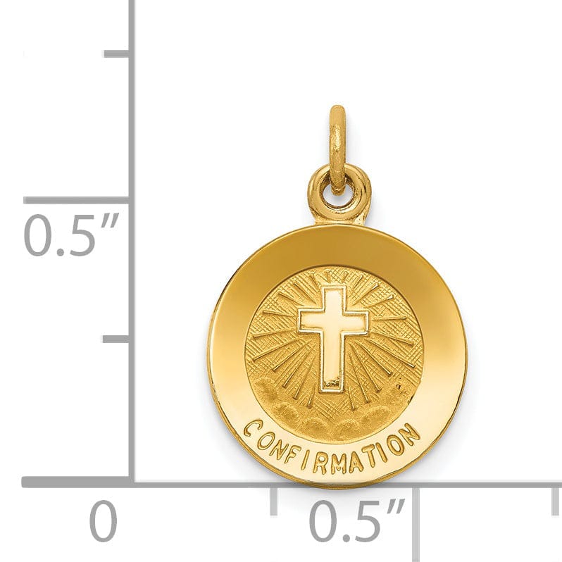 14k Yellow Gold Confirmation Medal Pendant.