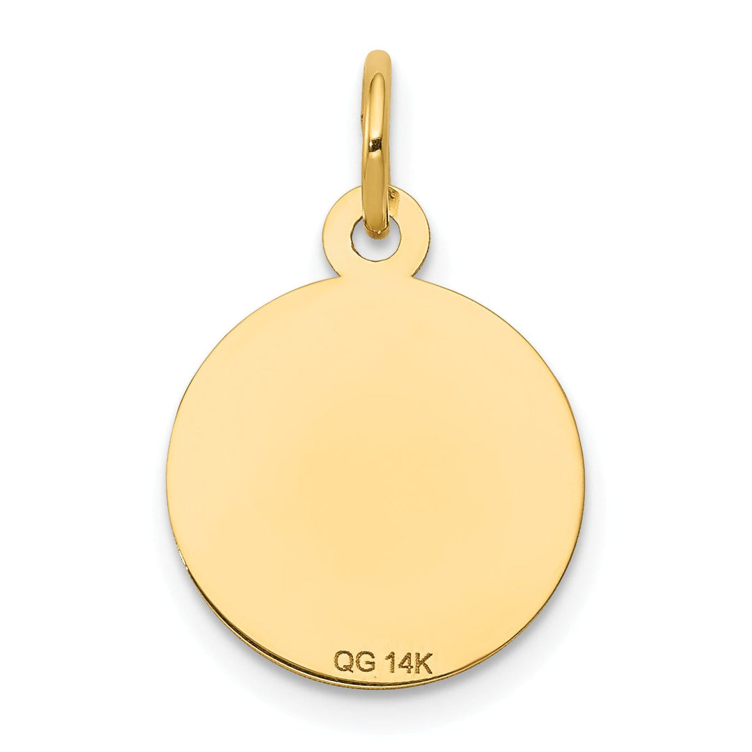 14k Yellow Gold Holy Communion Disc Medal.