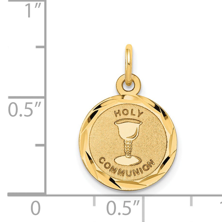 14k Yellow Gold Holy Communion Disc Medal.