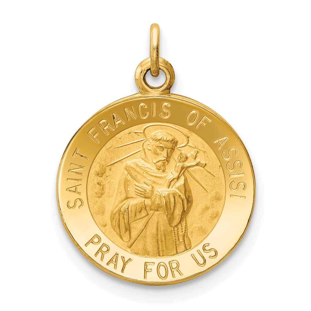 14k Yellow Gold St.Francis of Assisi Medal Pendant